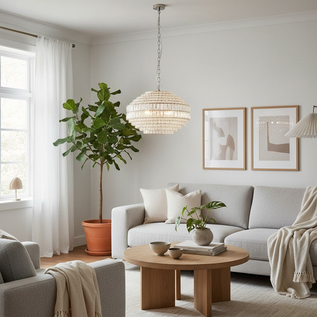 Virelis Style Luxe Crystal Pendant Light – Ambient Lighting for Kitchens & Hospitality Spaces