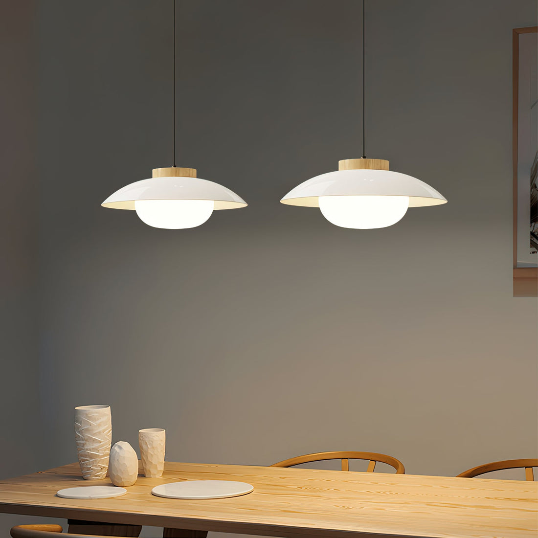 Saucer Plastic Plug-In Pendant Lamp