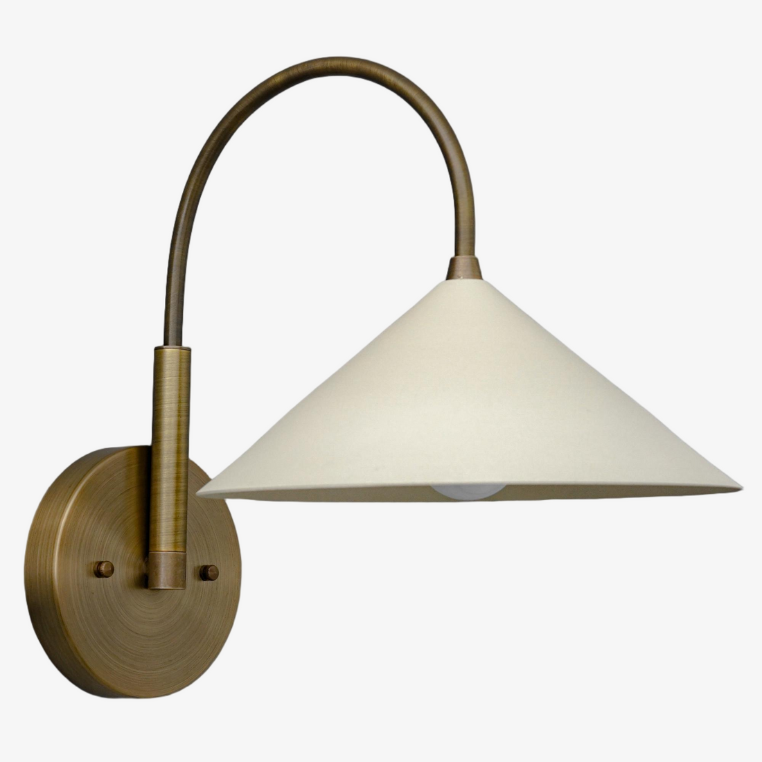 Curva Metal Vintage Wall Sconce  - Elegant Cone Shade for Bedrooms