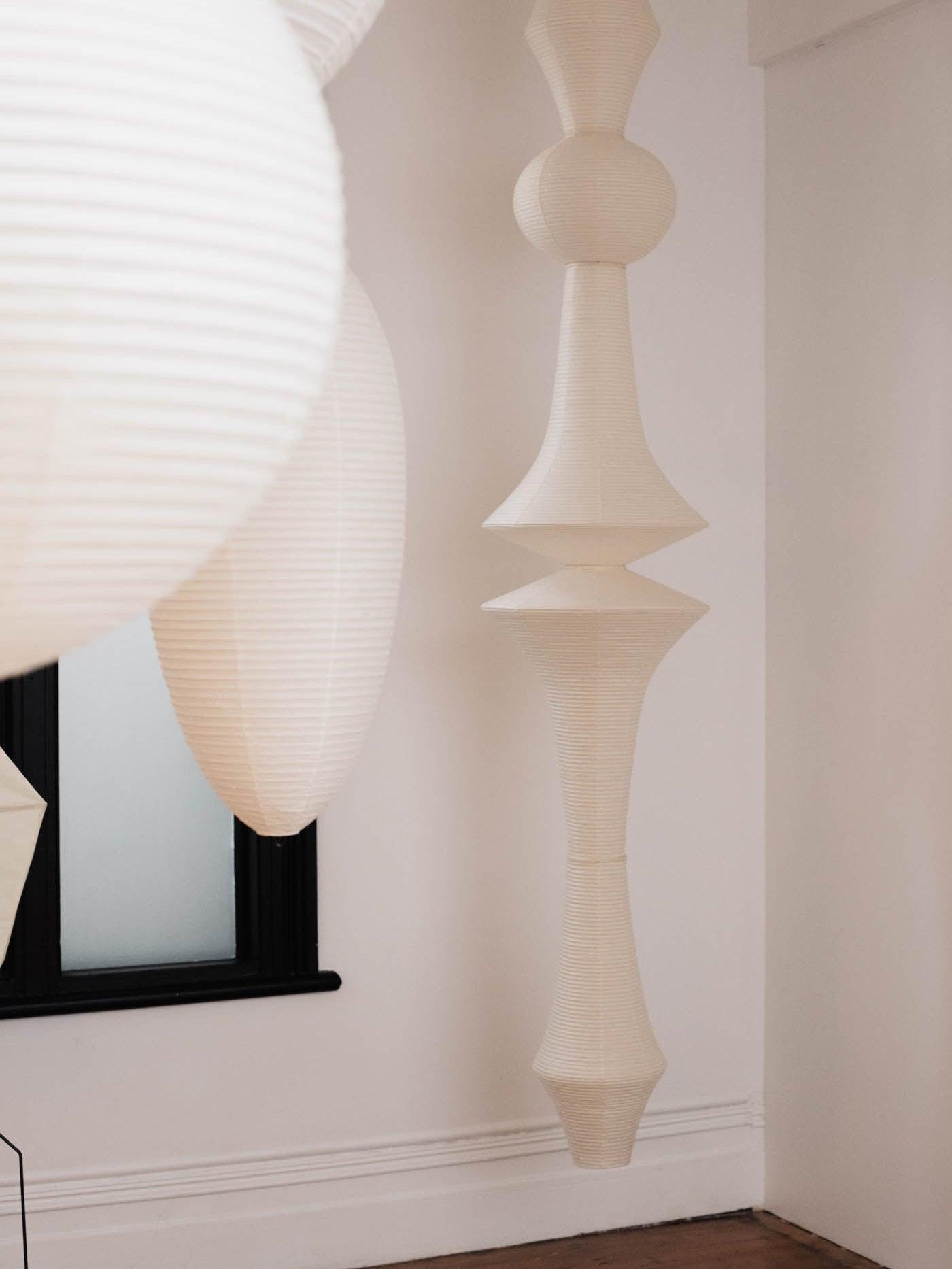 Washi Paper Pendant Light - Japanese Handcrafted Lamp for Living Room