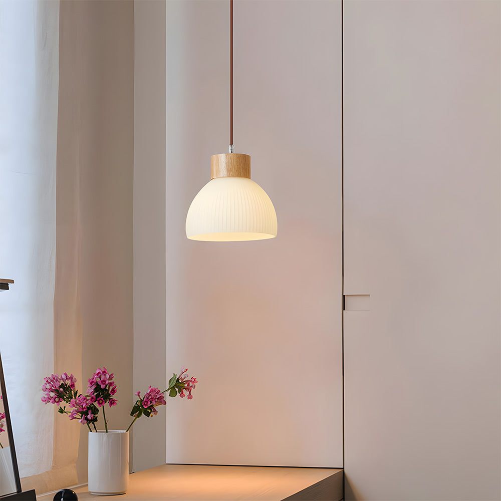Glass Bowl Pendant Light - Creative Bedroom Lamp Fixture