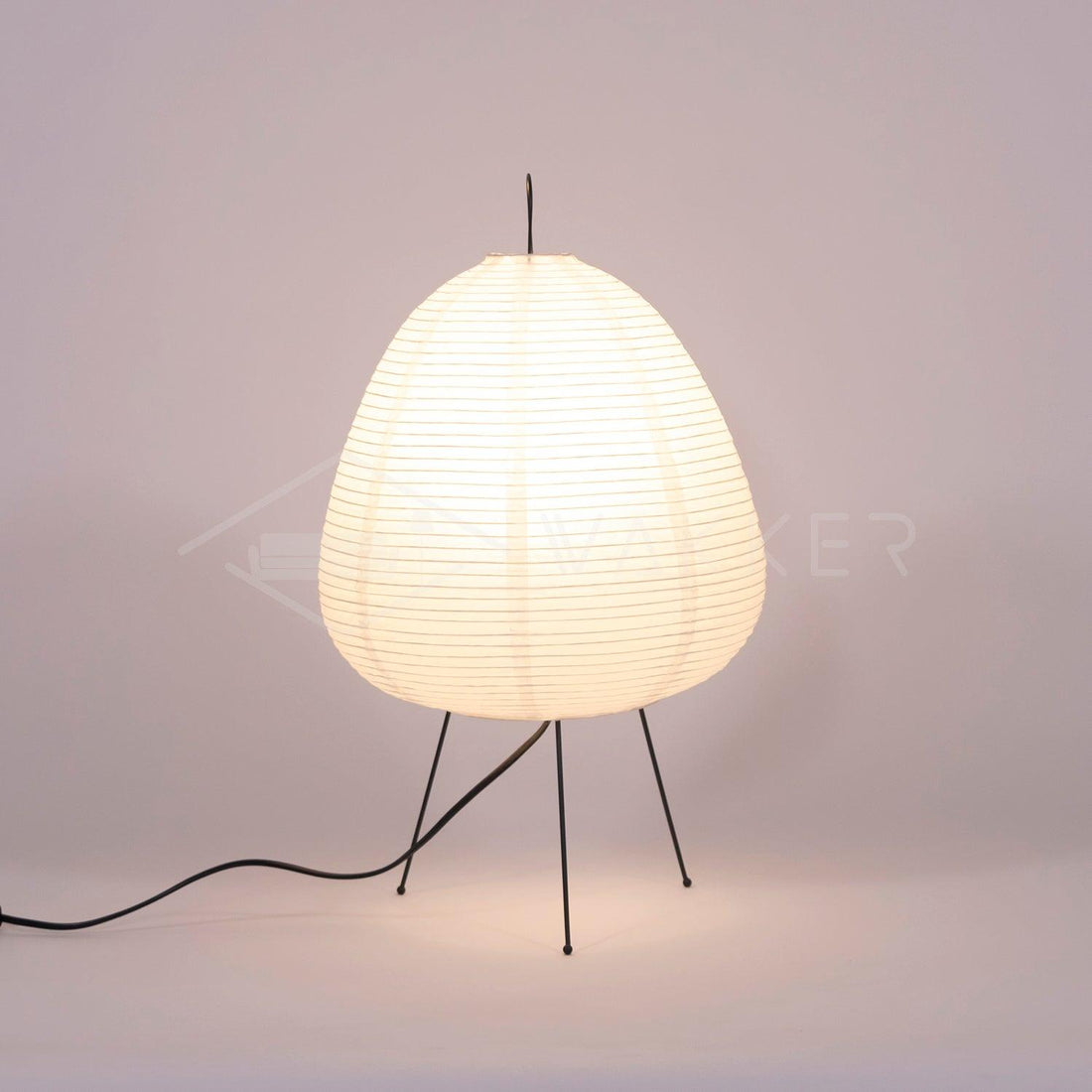 Japanisch inspirierte Papiertischlampe – Maulbeerpapierlampe fürs Schlafzimmer
