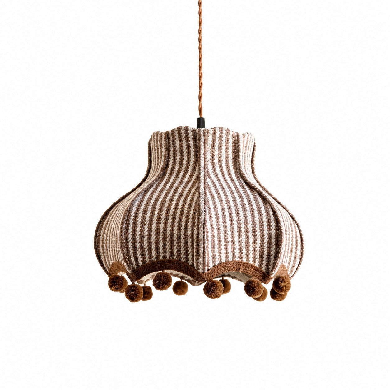French Vintage Striped Fabric Pendant Lamp