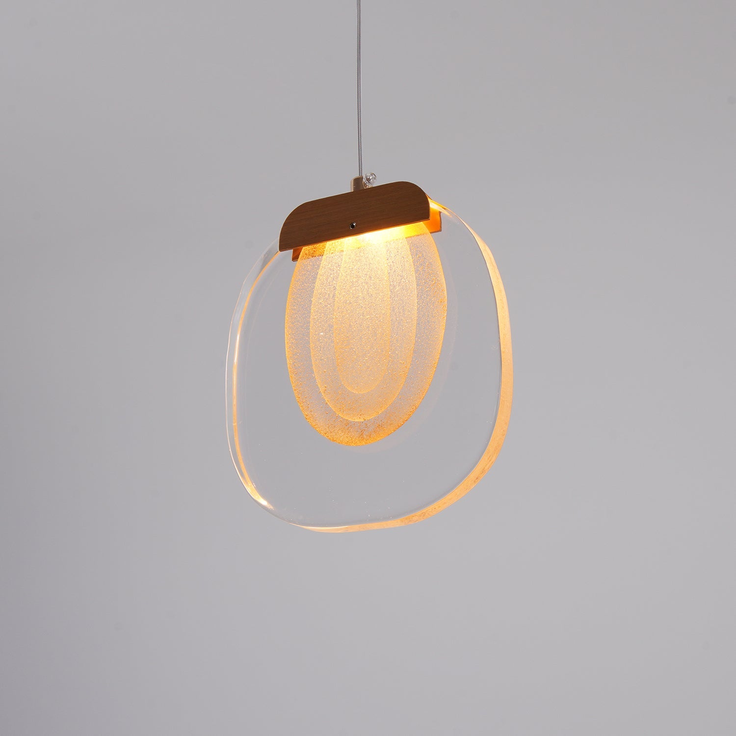 Clear Rippled Glass Plug-In Pendant