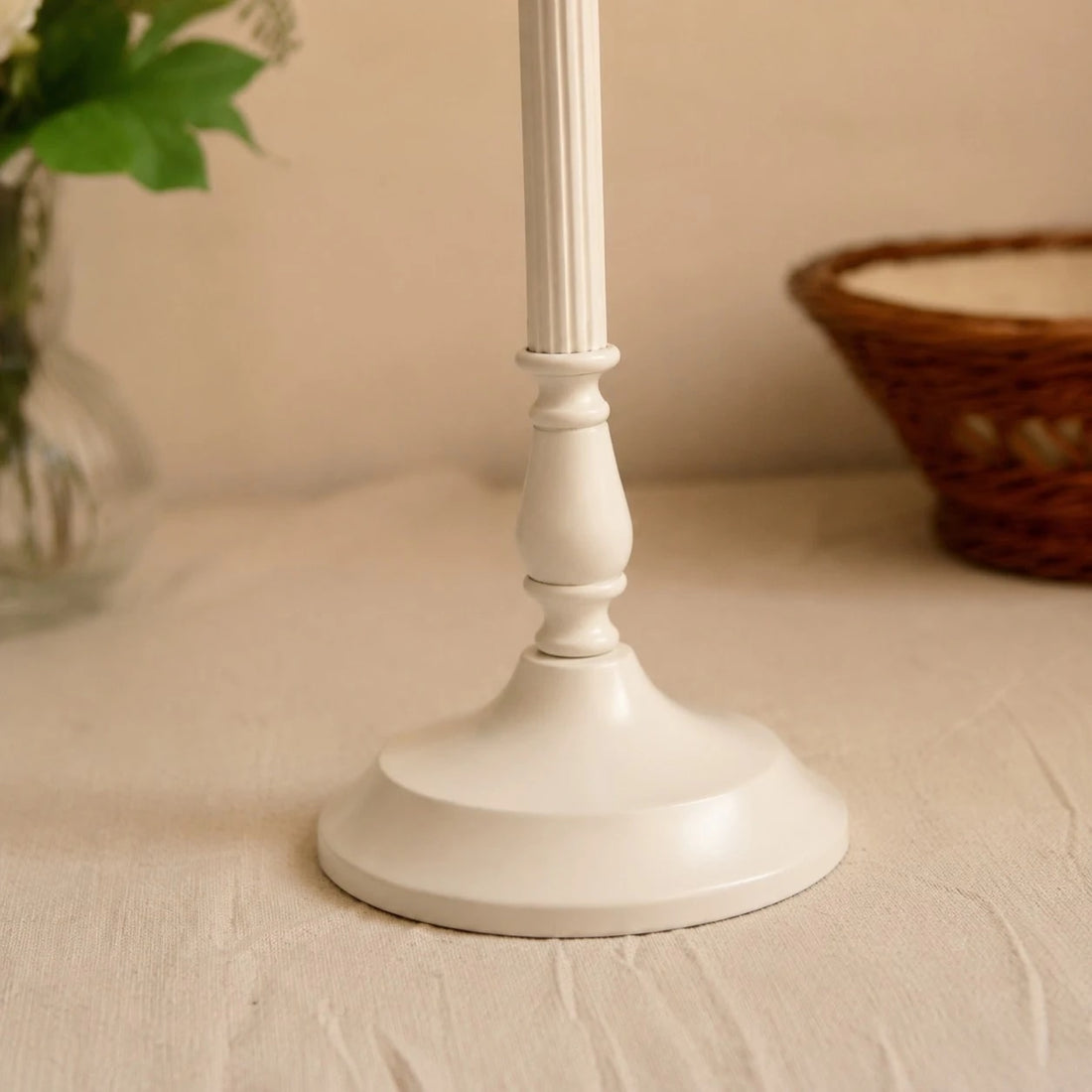 White metal lamp base detail