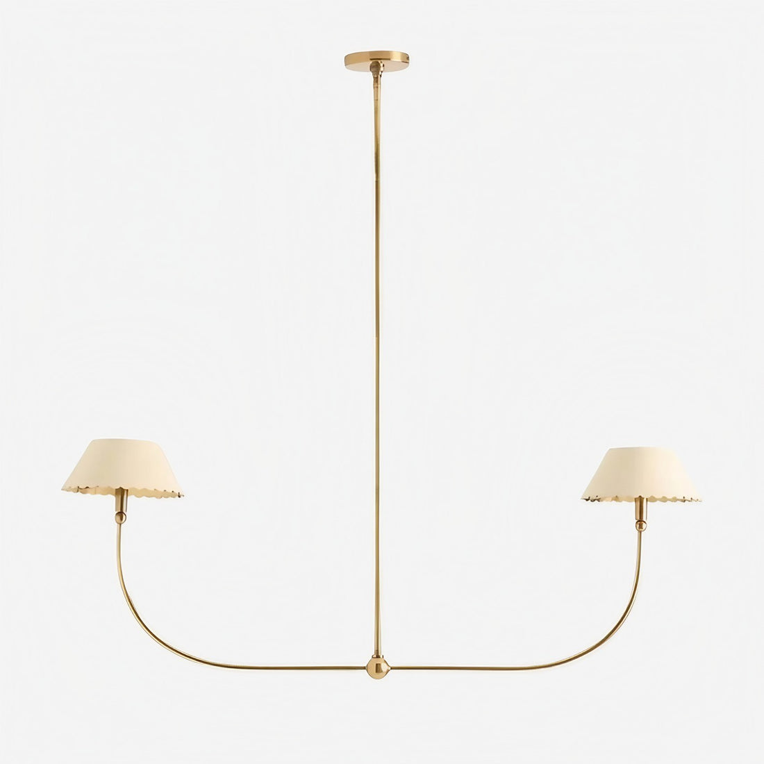 Foldray Scalloped Linear Chandelier - Leather Style for Dining Room