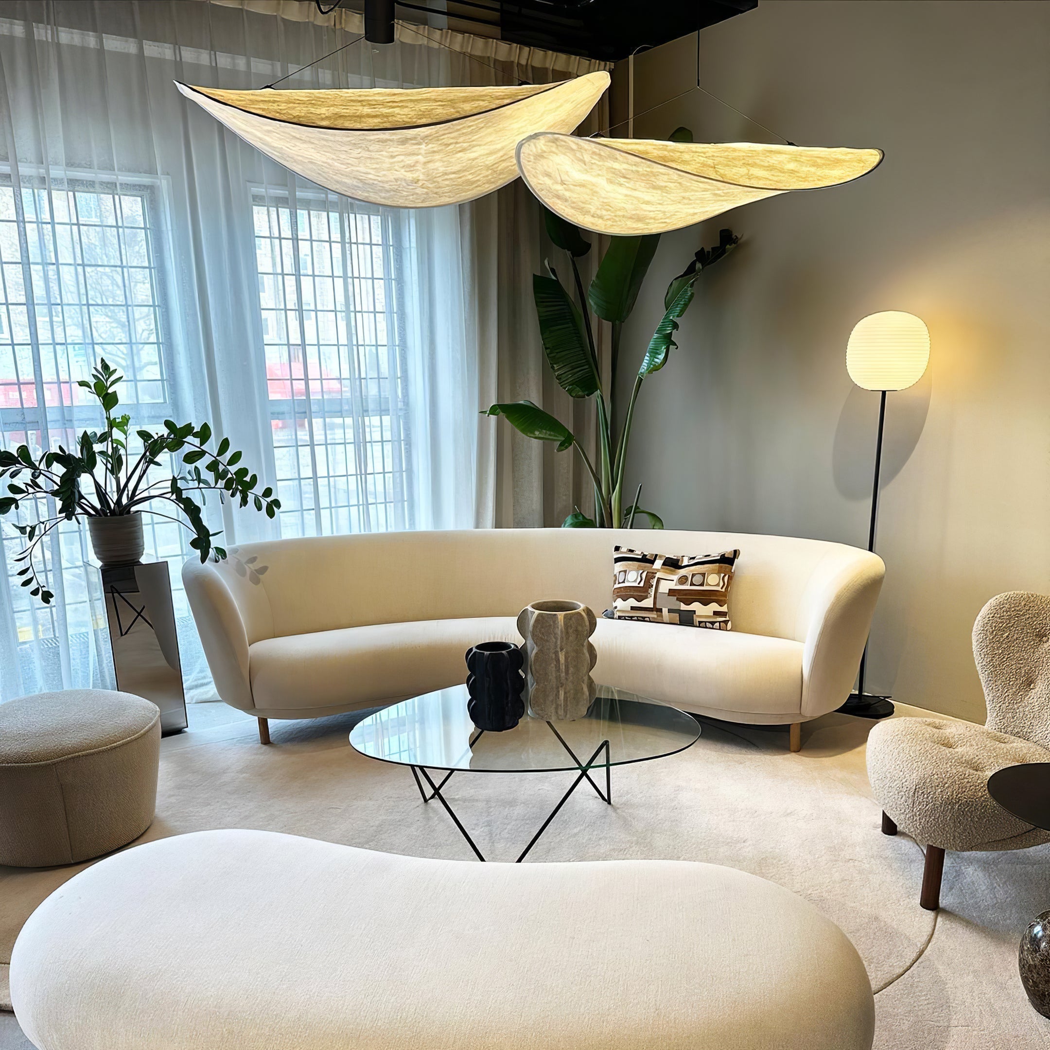 Cloudlike Mulberry Silk Plug-In Pendant Light