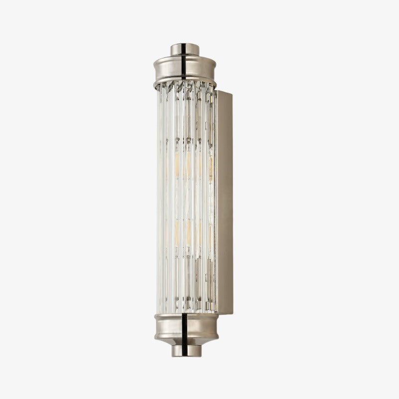 Bravira Ribbed Cylindrical Glass Wall Sconce - Modern Nordic Wall Light for Hallway and Living Space U03
