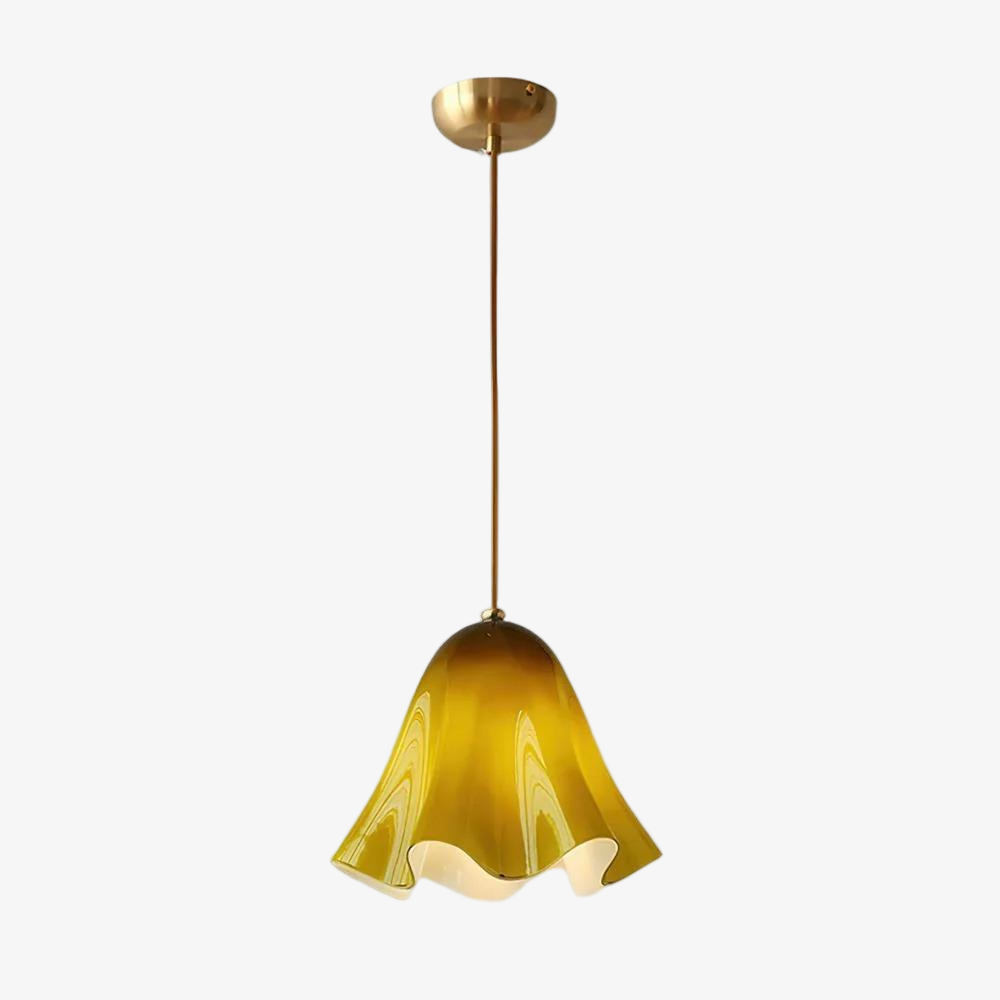 Bellina Kunstvolle Glas-Pendelleuchte – Moderne, von Blüten inspirierte Hänge-Deckenlampe