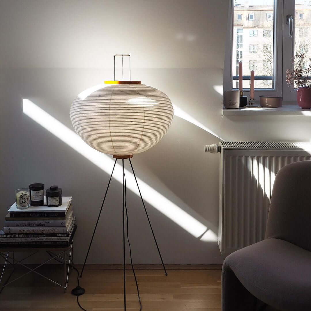 Rice Paper Floor Lamp - Bamboo Frame Soft Light for Living Room
