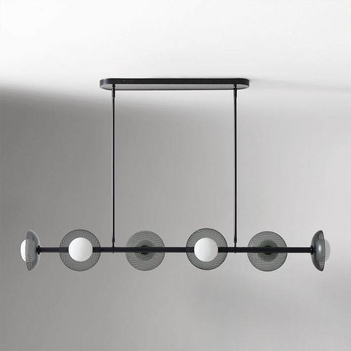 Elorina 6-Light Linear Chandelier - Modern Metal Light Fixture - Dining Room Lighting