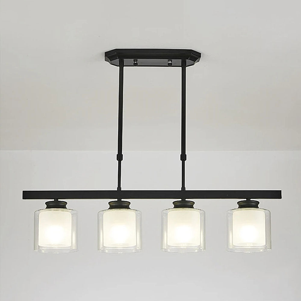 Kitchen Island Pendant Light - Modern Adjustable Height Glass Lighting