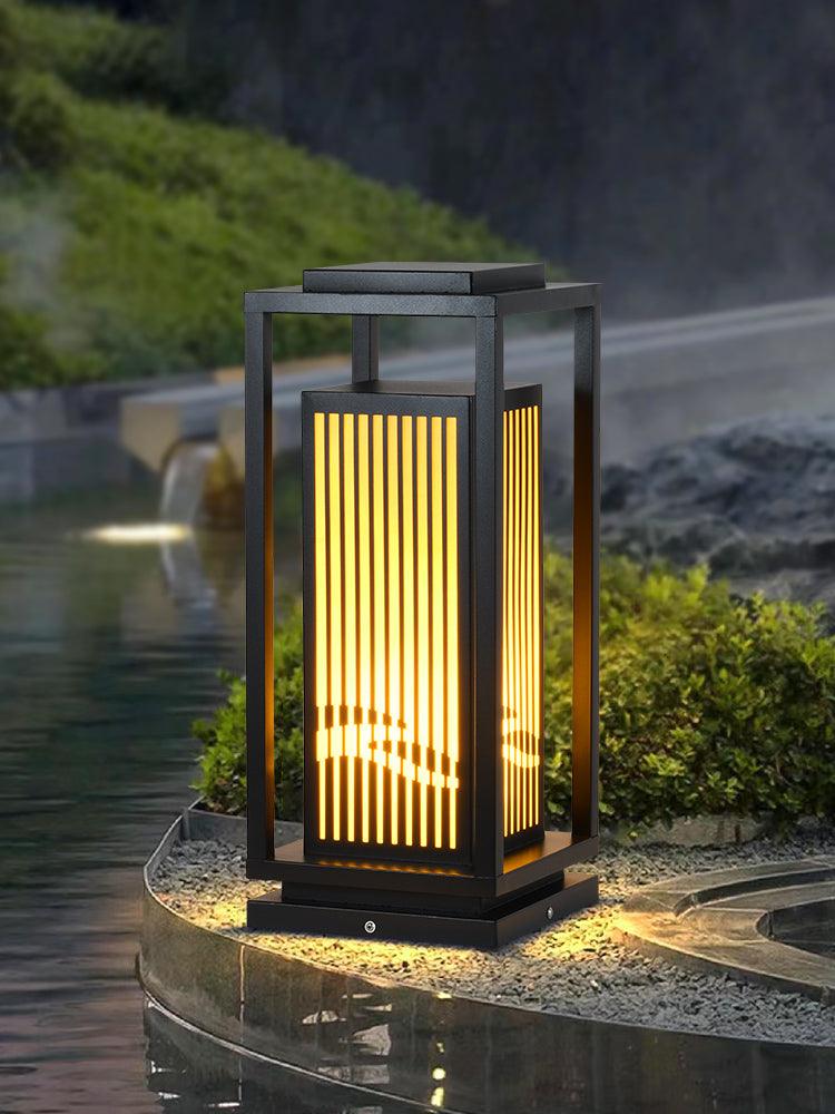 Quadratische Käfig-Gartenleuchte – Metall-Retro-Klassiker-Dekorlampe für den Außenbereich