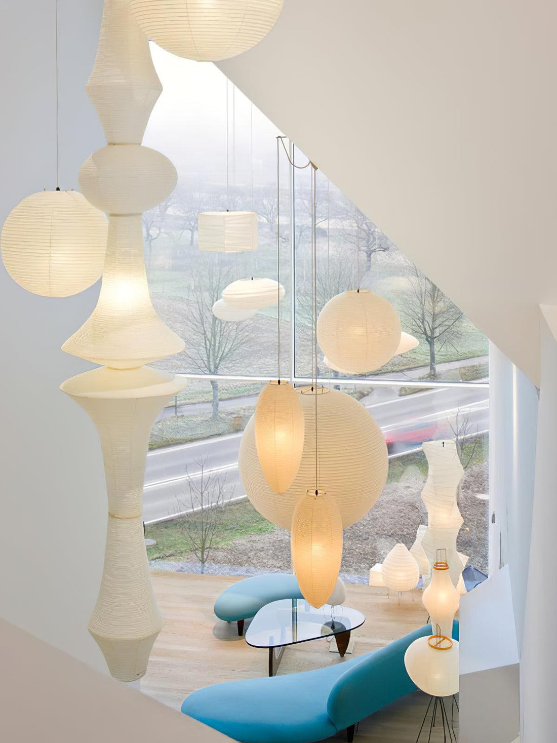 Washi-Papier-Pendelleuchte – Japanische handgefertigte Lampe für das Wohnzimmer