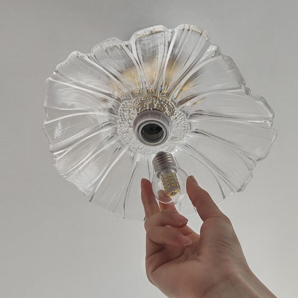 Flower Glass Ceiling Light - Elegant Floral Hallway Lighting