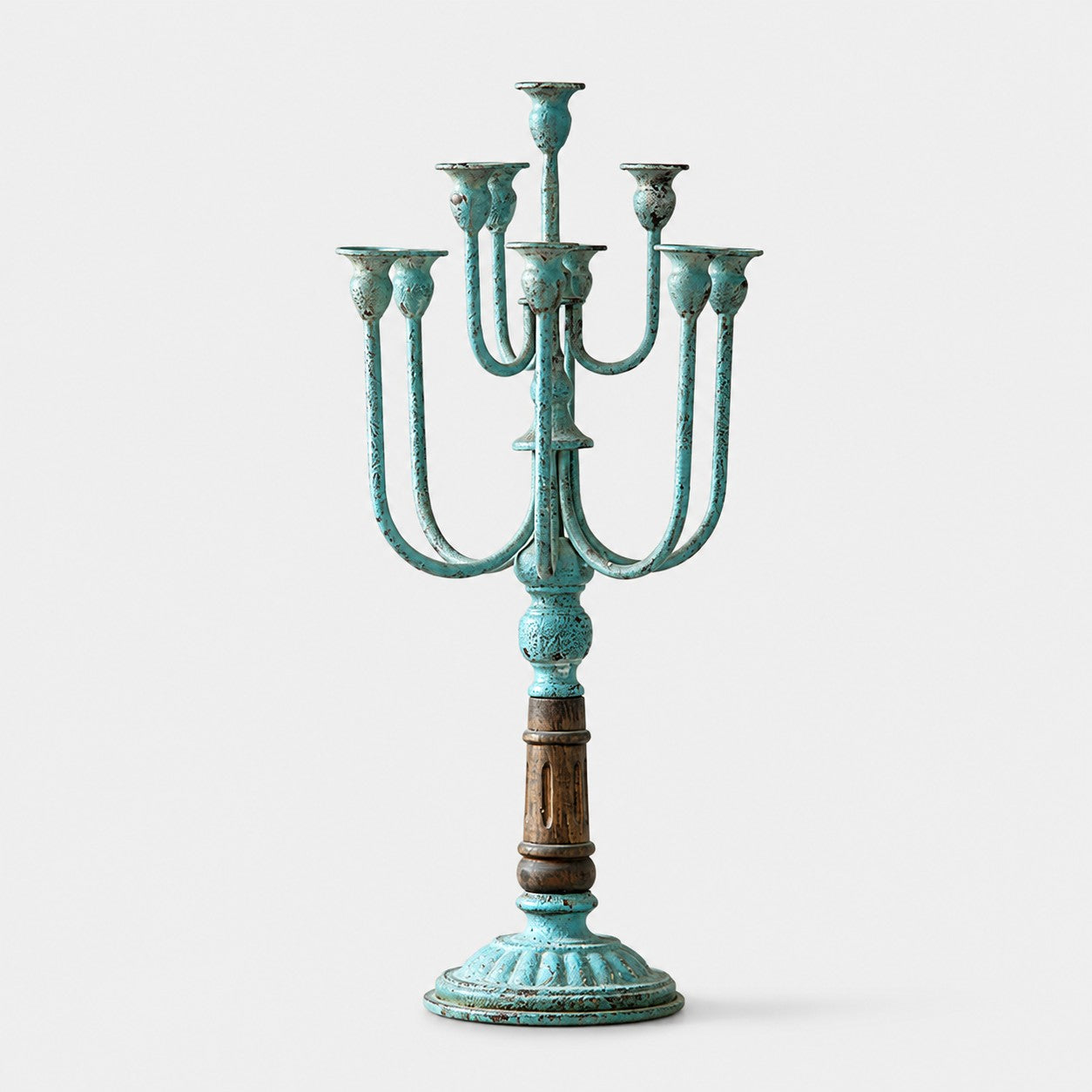 Vintage blue-green branch candelabra