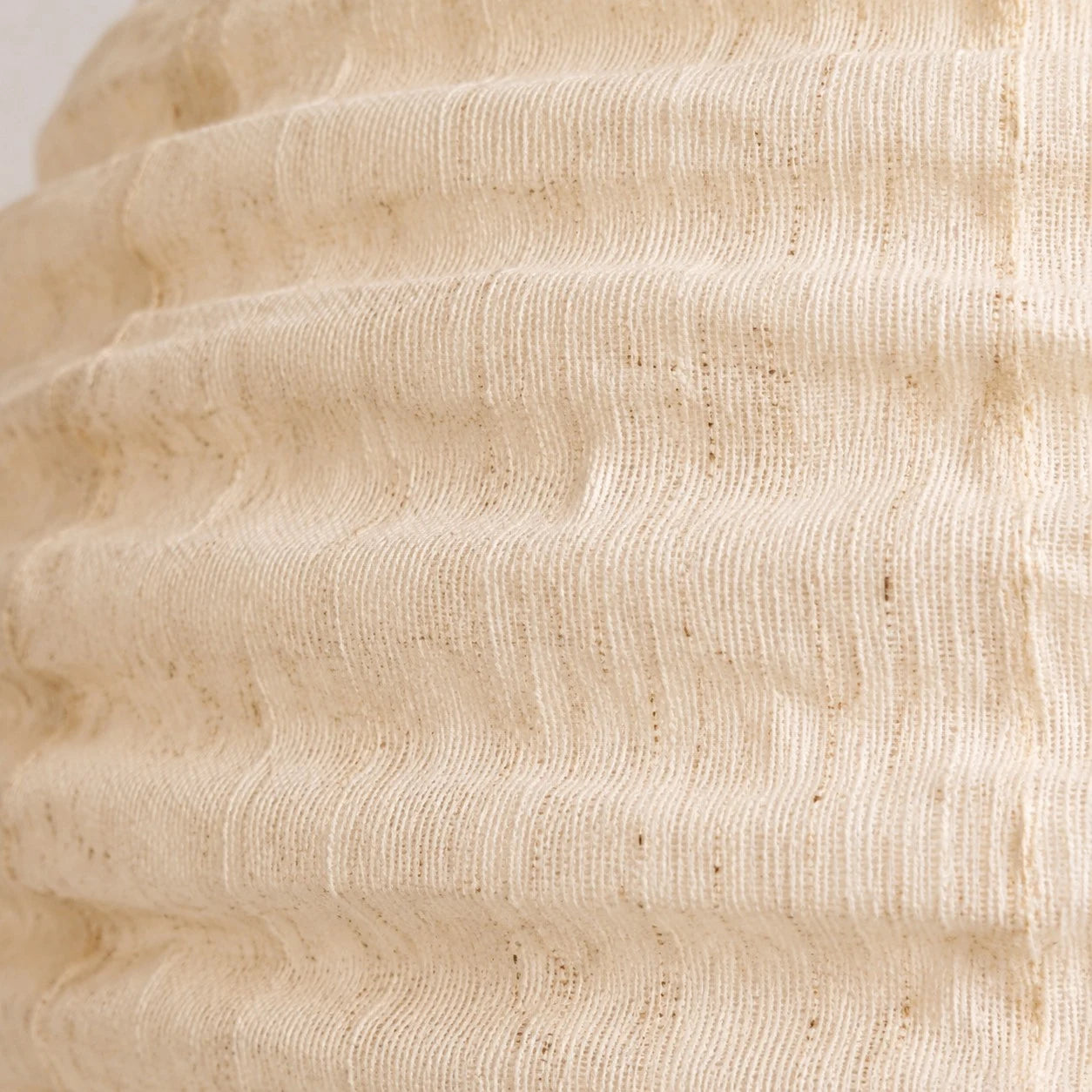 Close view of the layered cotton-linen shade texture