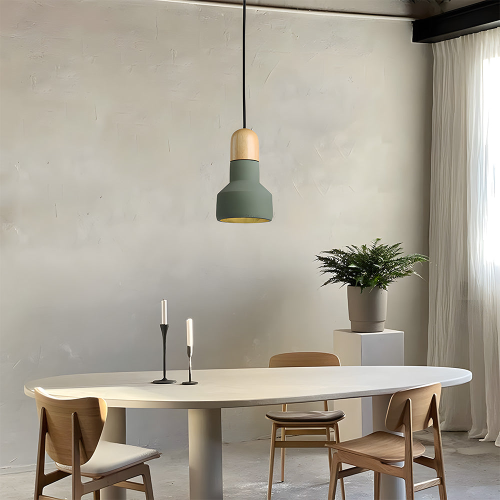 Colorful Minimalist Pendant Light - Cement Fixture for Living Room