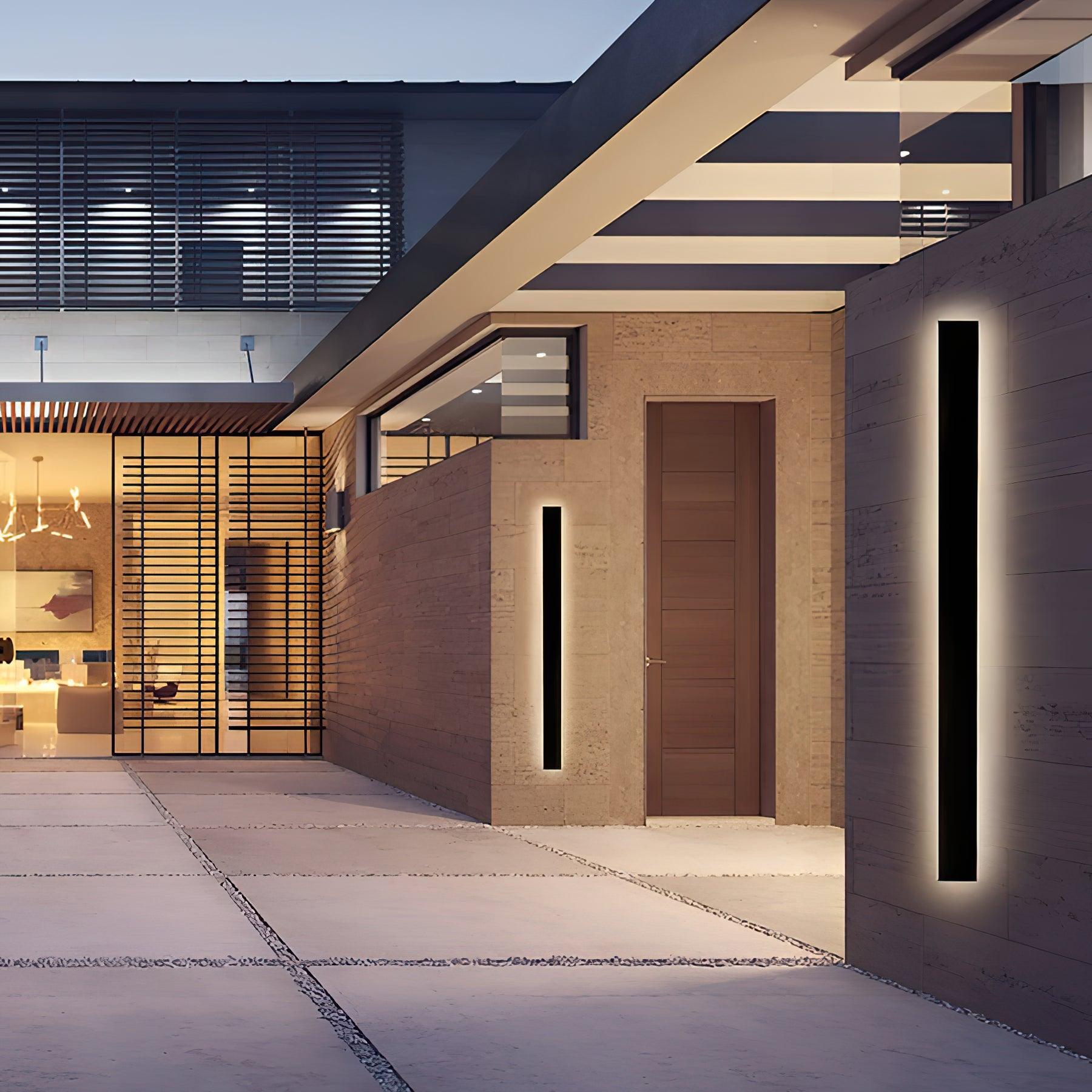 Long Strip Solar Outdoor Wall Sconce - LED Light for Front Porch