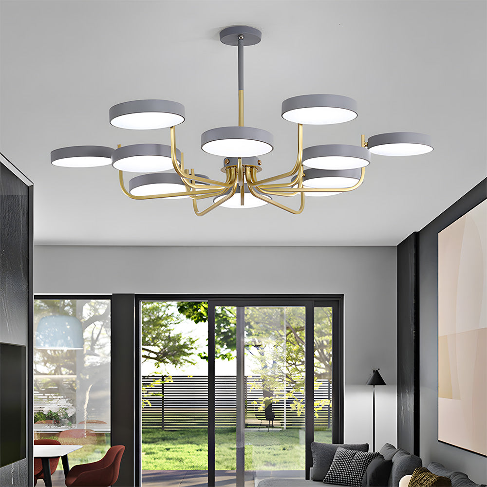 Disc Branch Iron Ceiling Lamp - Nordic Creative Light for Living Room