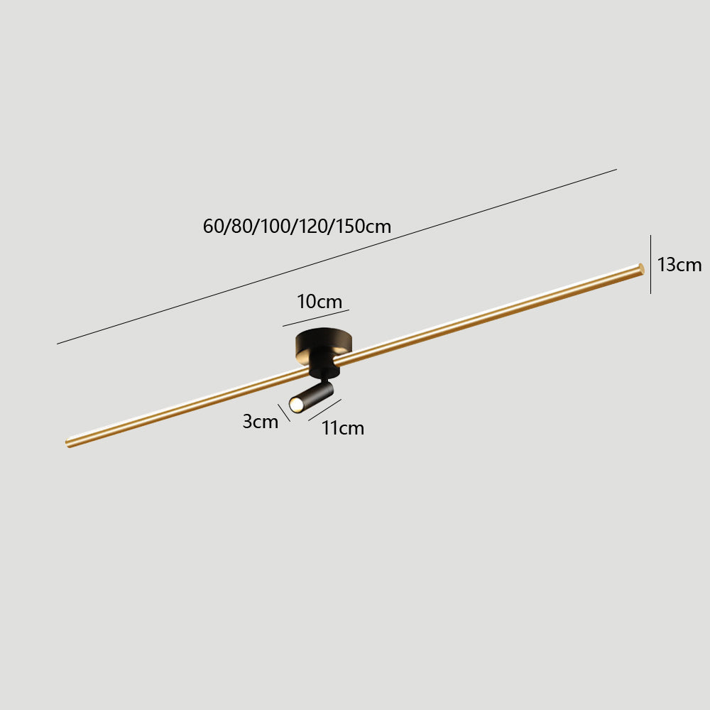 Gold Aluminum Ceiling Light - Modern Rotatable LED Spotlight
