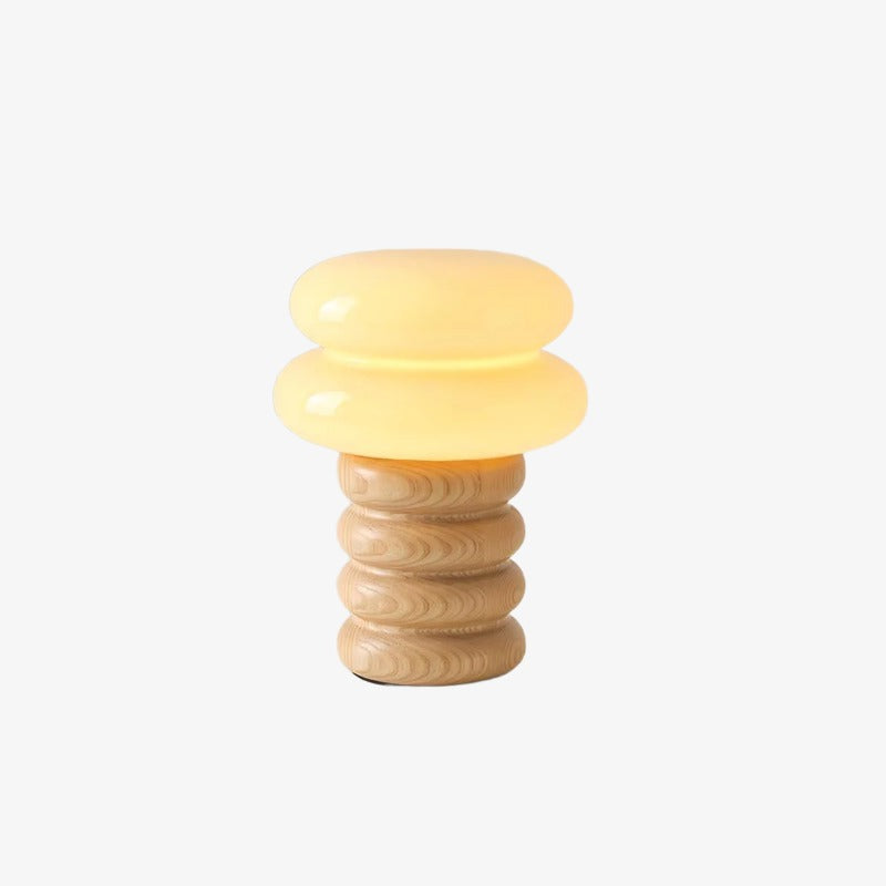 Auralume Refined Sculptural Round Disc Table Lamp for Nightstands
