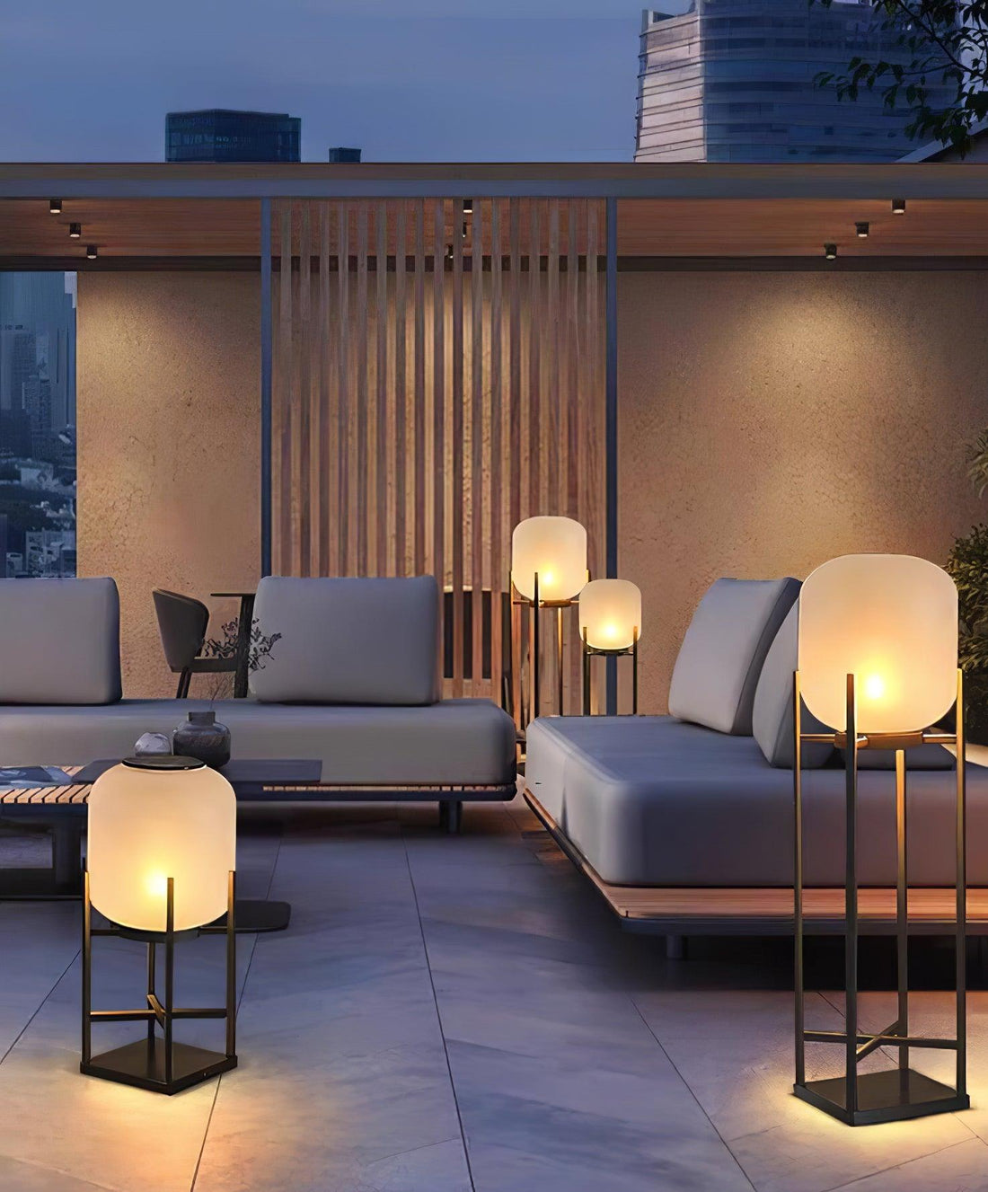 Solar Lantern Floor Lamp - Waterproof Outdoor Light for Garden & Patio