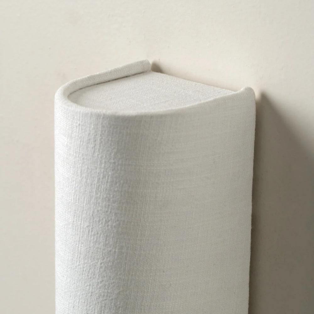 Linbron Linen Wall Sconce Natural Fabric Shade Modern Wall Light for Bedroom