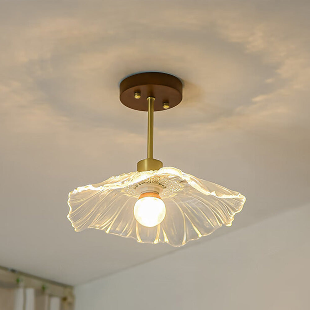 Flower Glass Ceiling Light - Elegant Floral Hallway Lighting