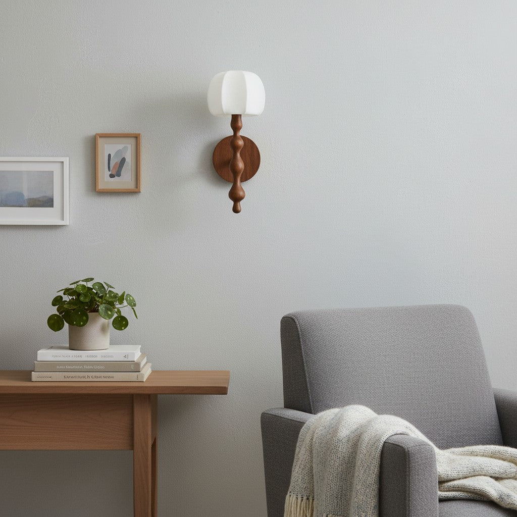 Savara Modern Curved Base Wall Light – Soft Diffused Fabric Shade for Hallways and Living Rooms
