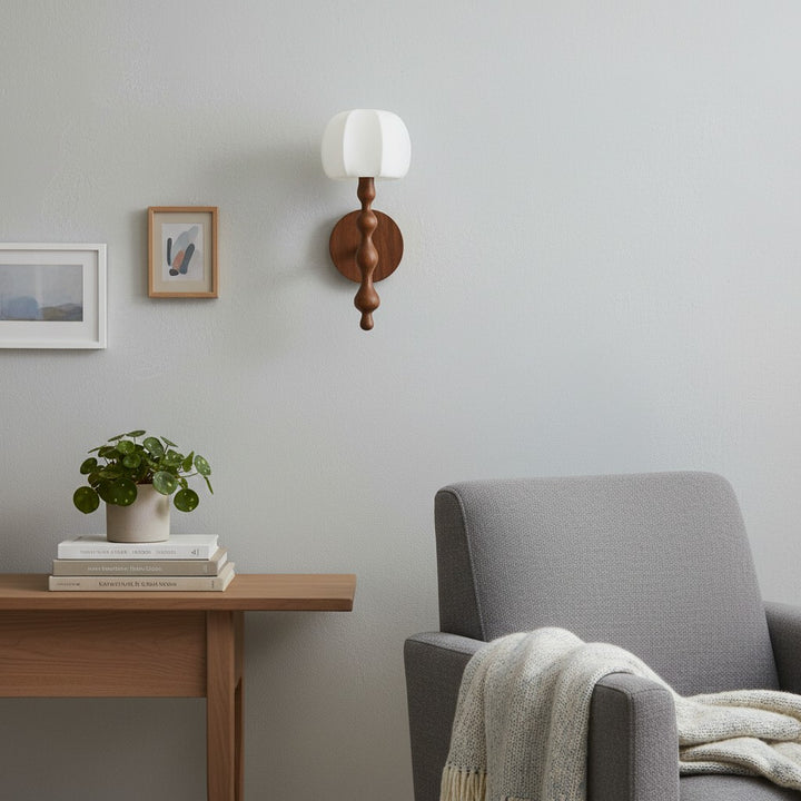 Savara Modern Curved Base Wall Light – Soft Diffused Fabric Shade for Hallways and Living Rooms