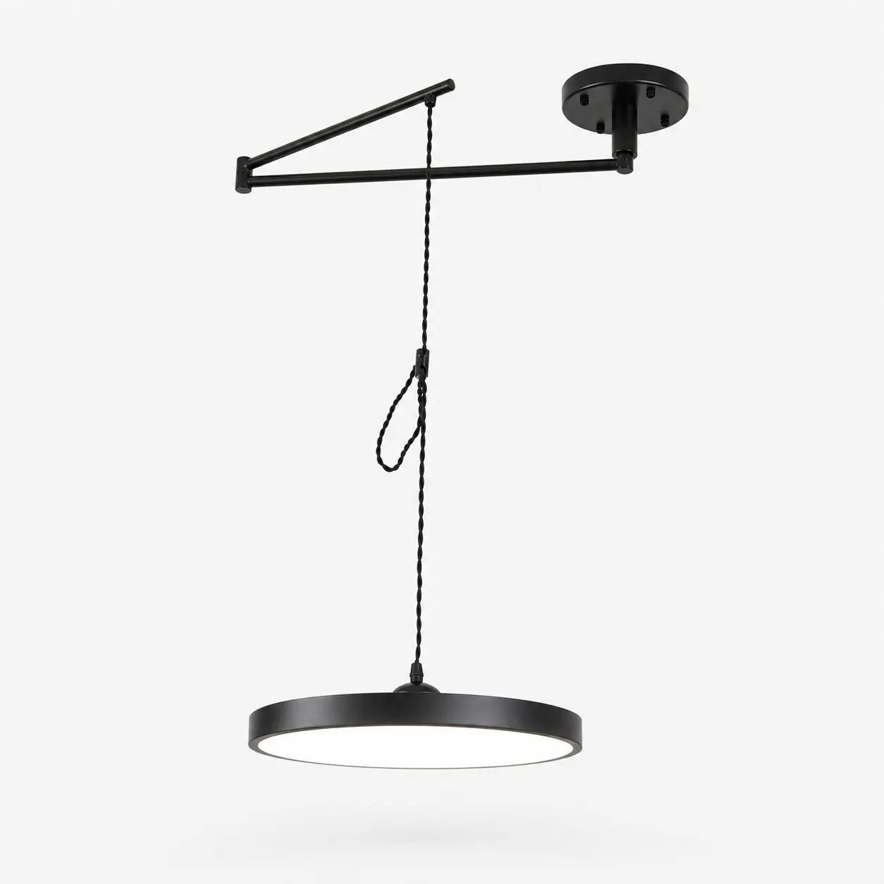 Black 50 cm movable round pendant light