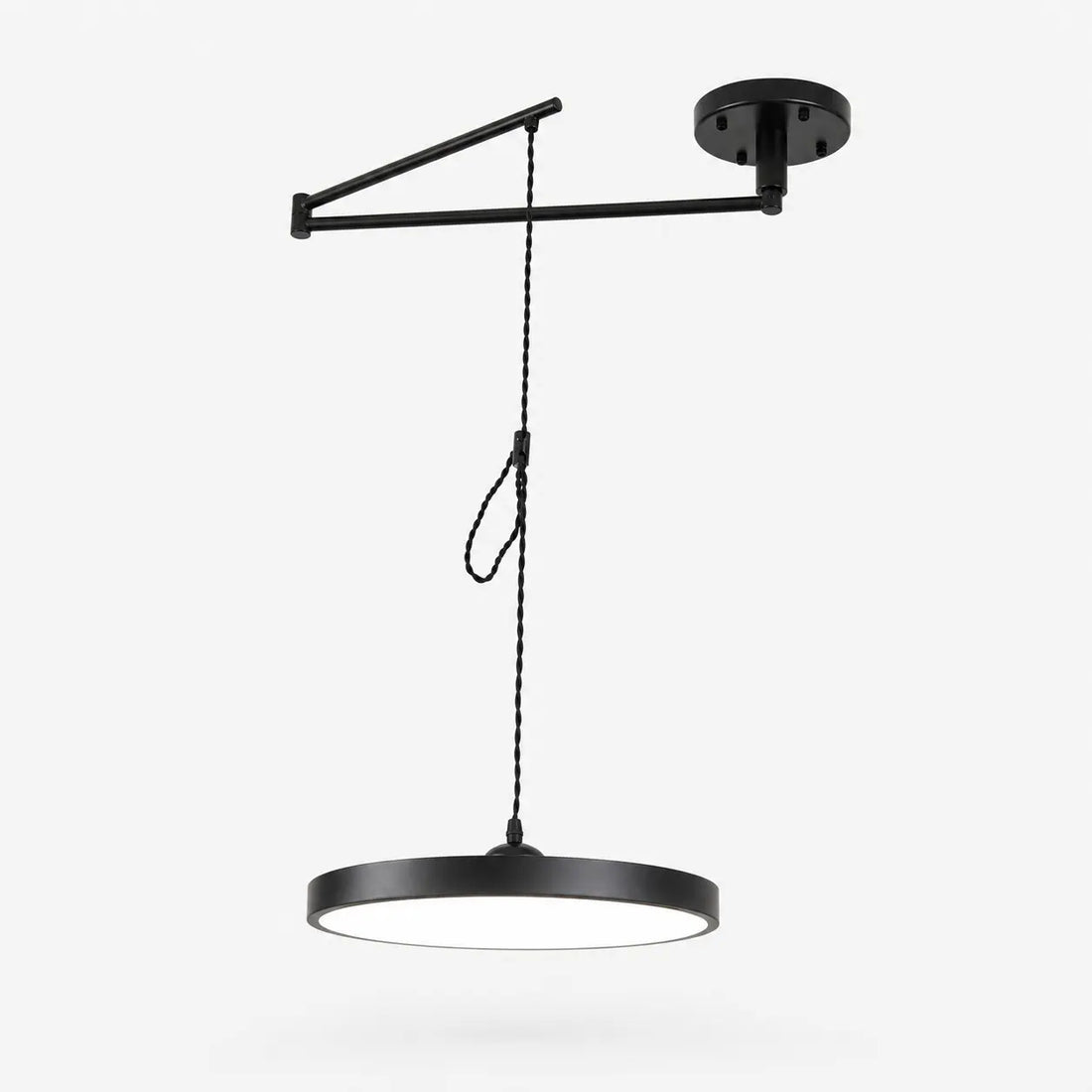 Black 50 cm movable round pendant light