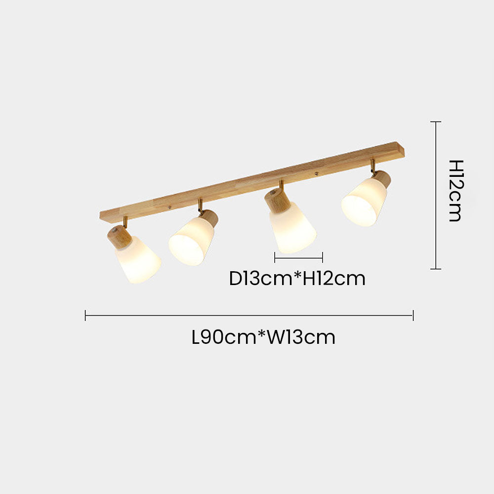 Wood Track Lighting - Modern Rotatable Minimalist Hallway Light