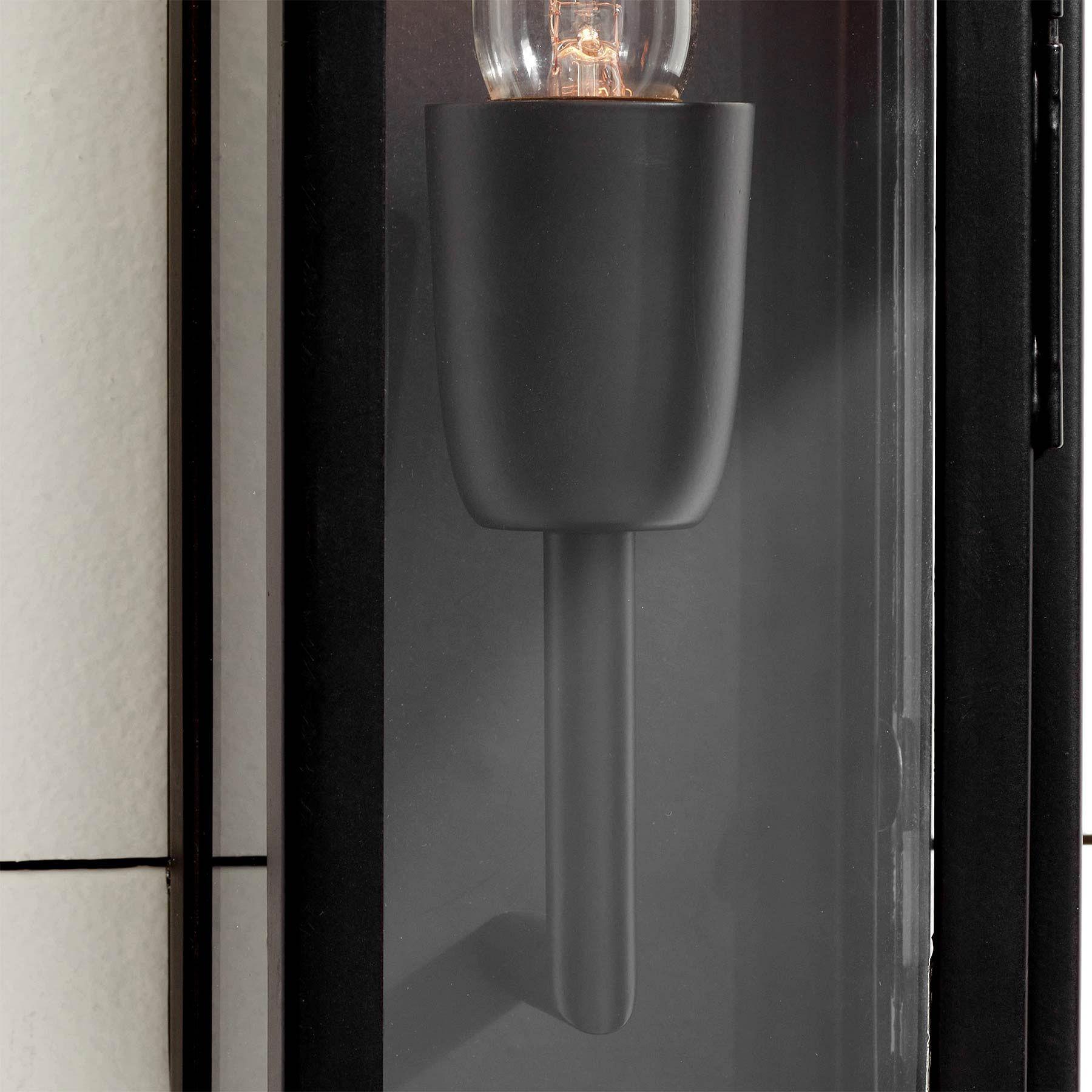 Ferrix Iron Outdoor Wall Lamp - Industrial Rectangular Glass Sconce