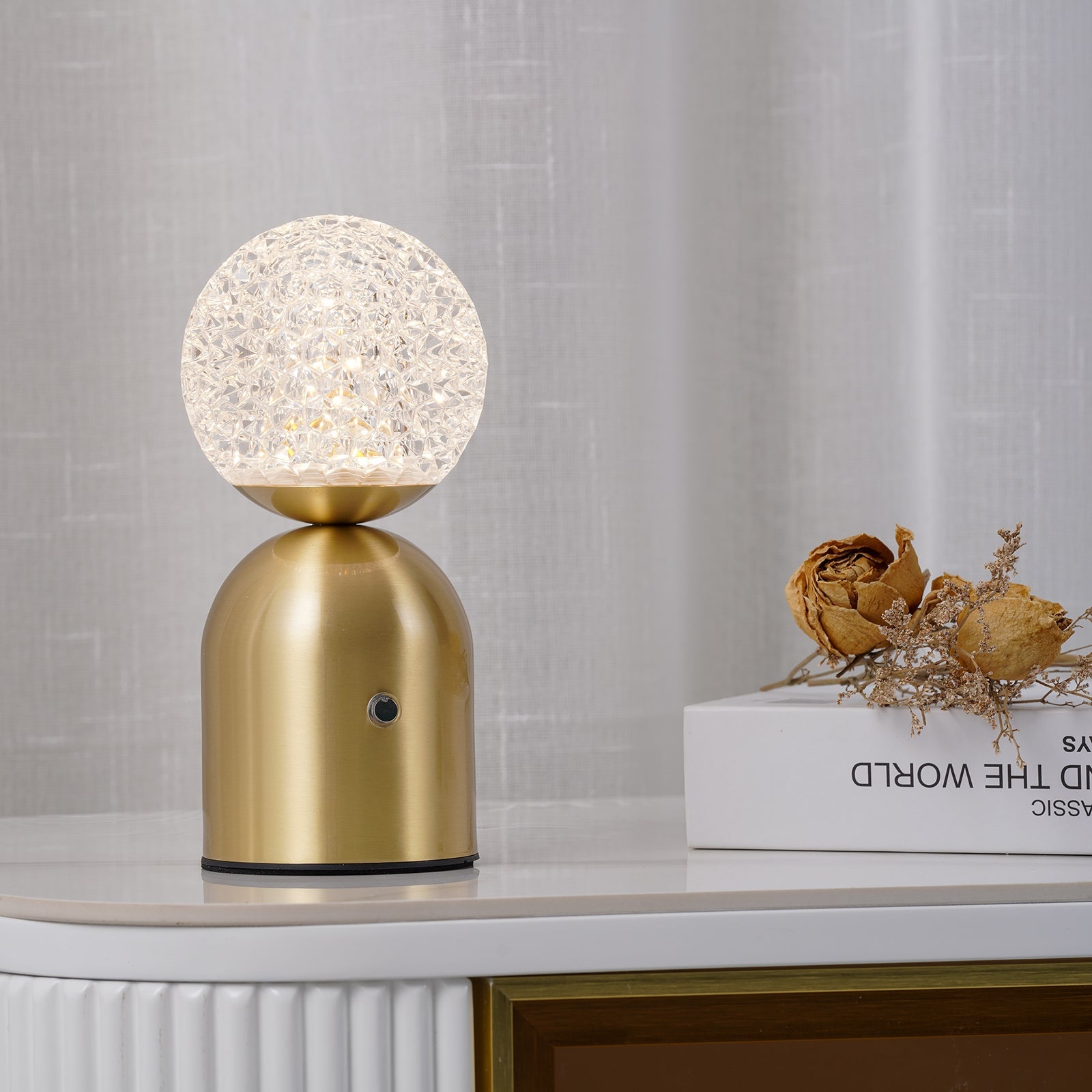 Battery Table Lamp - Modern Acrylic Lampshade Light for Bedroom