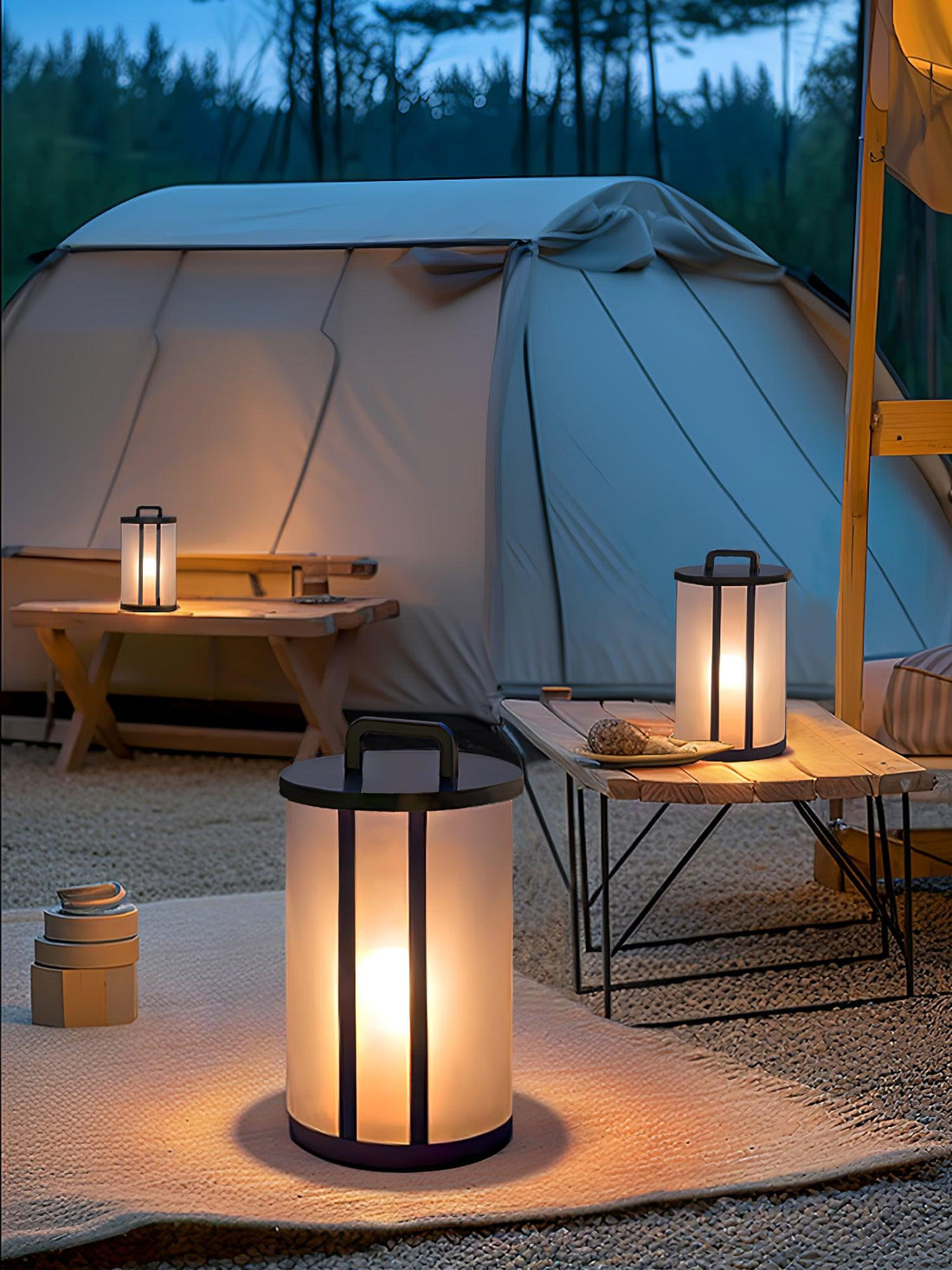 Runde Laterne Außenlampe - Acrylsäule Warmes Licht für den Gang