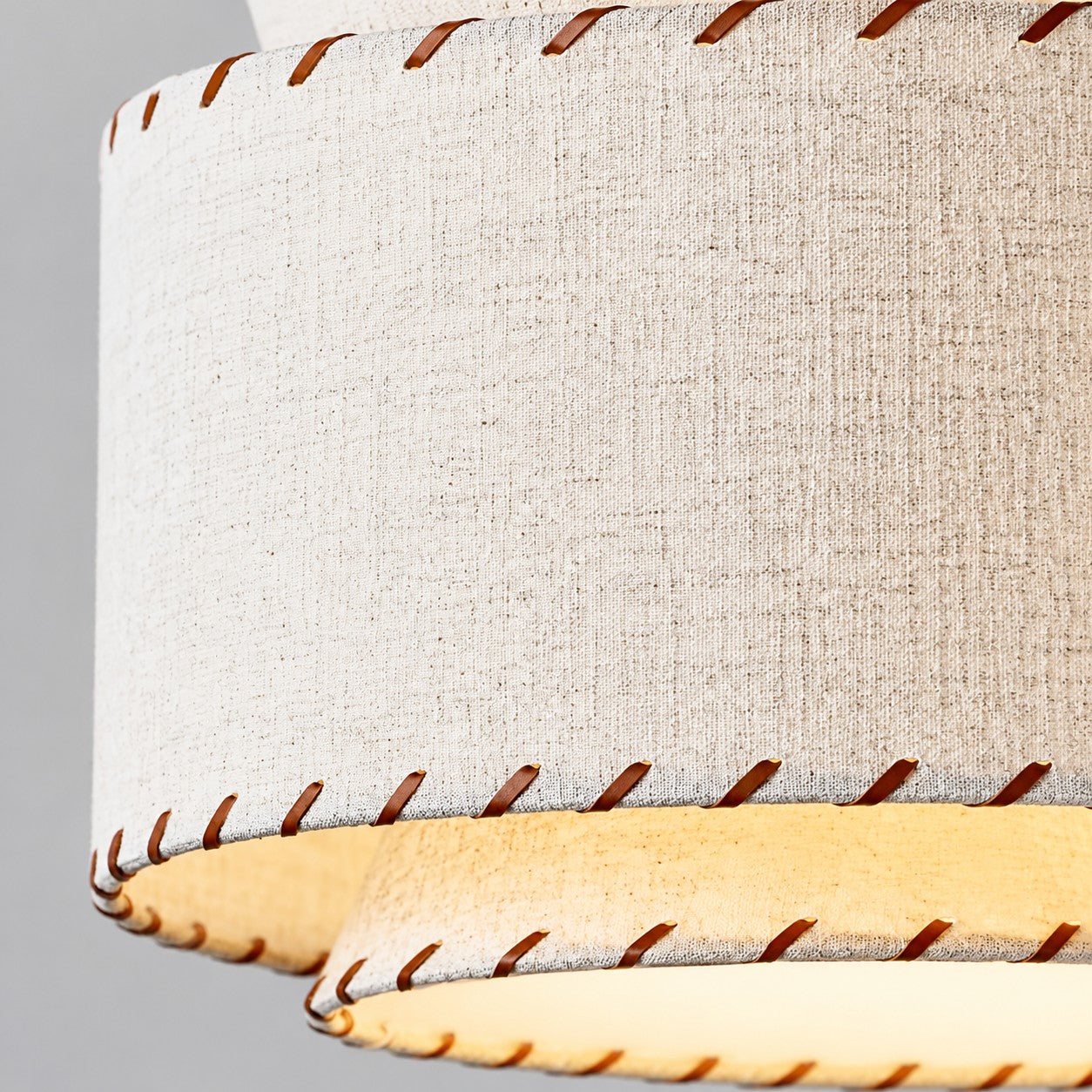 Hand-Stitched Linen Pendant Light
