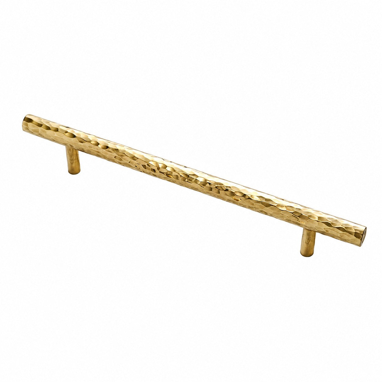 Natural Brass hammered bar pull with 8.8 inch or 224 mm centers