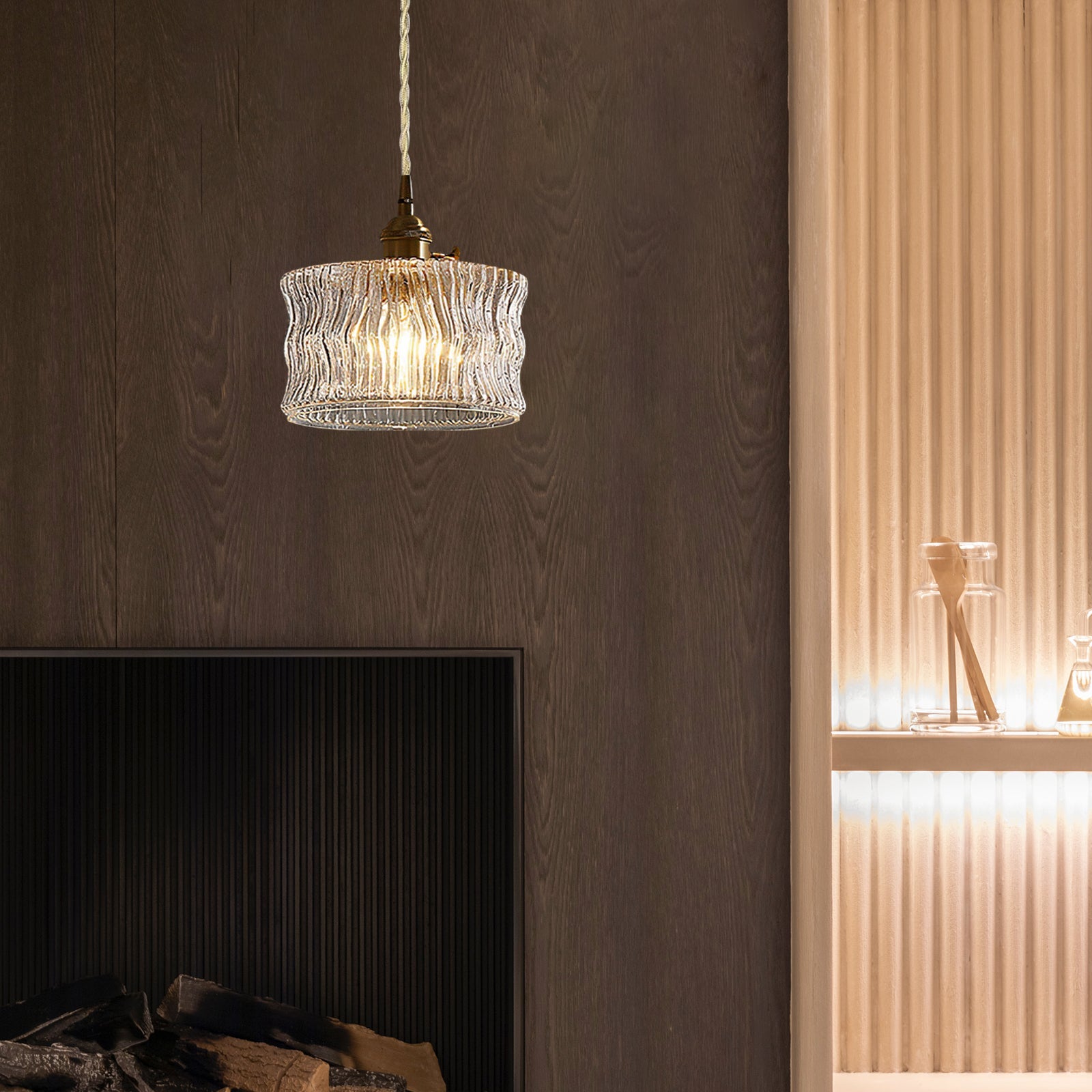 Modern Glass Shade Pendant Fixture - Classy Light for Dining Living
