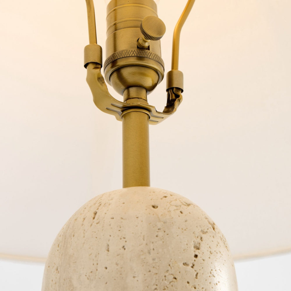 Albi Minimalist Marble Table Lamp – Elegant Fabric Shade Suitable for Any Room