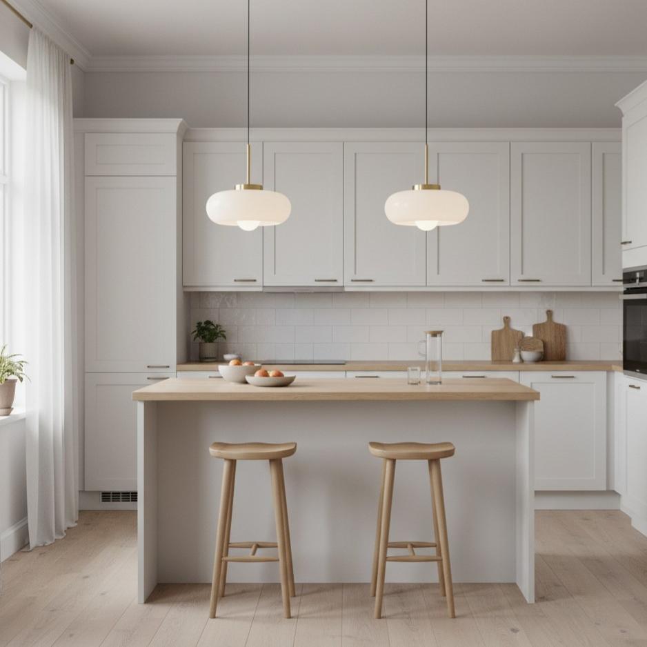 Havelo Round Glass Pendant Light - Bauhaus Pendant Light for Home N51