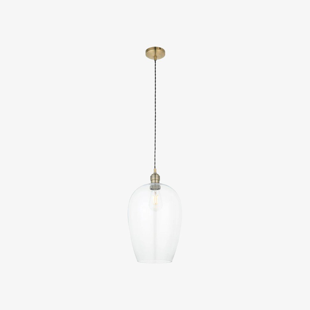 Clarione Height-Adjustable Glass Pendant Light - Classic Art Deco Light