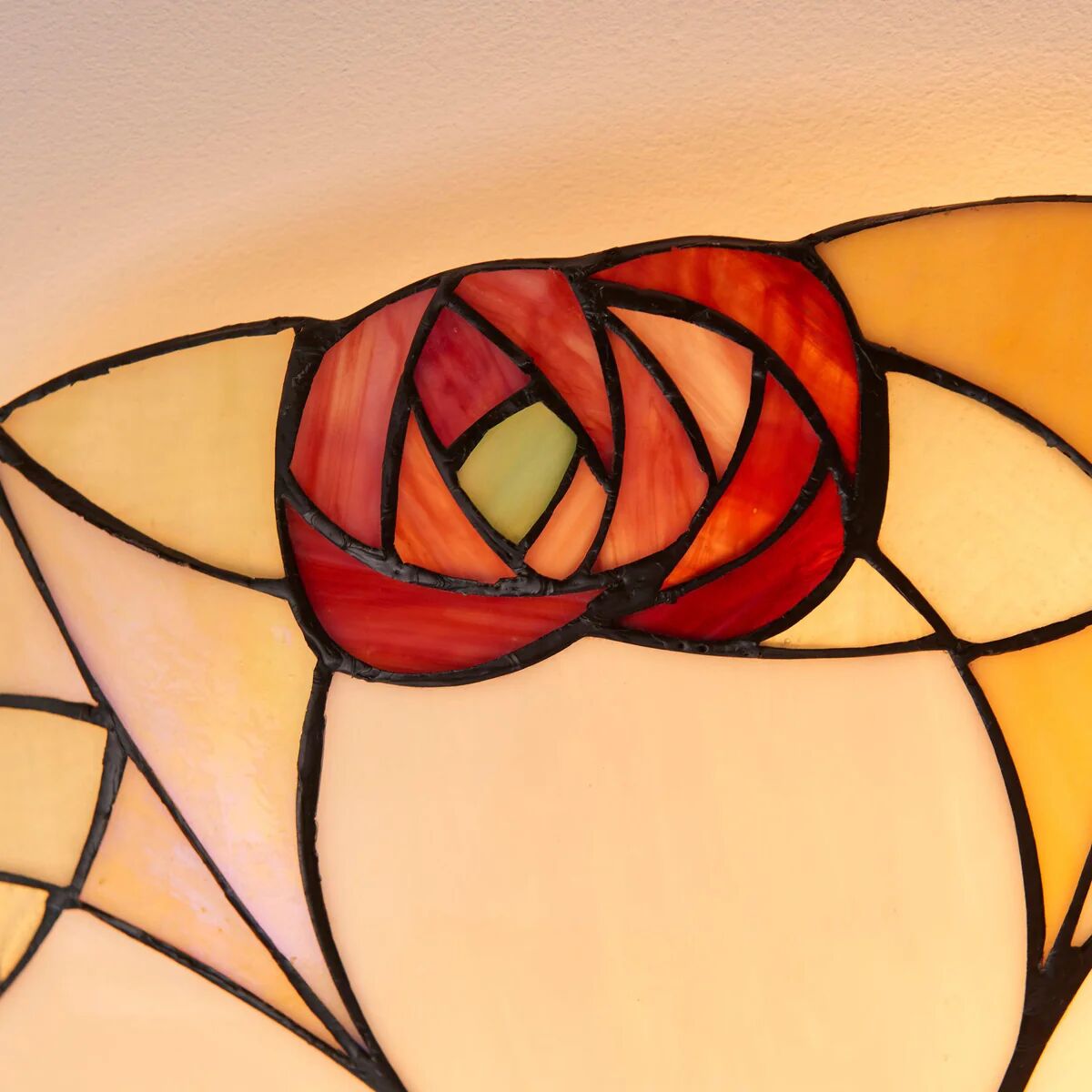 TF Ingram Handcrafted Stained Glass Ceiling Lamp – Vintage Art Deco Tiffany Light for Dining Room