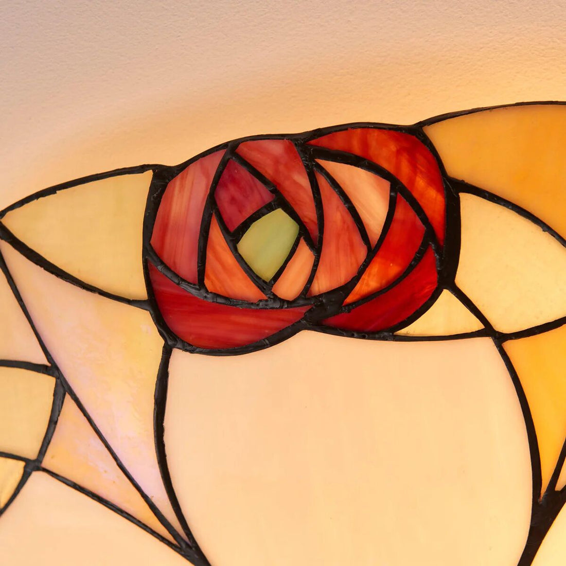 TF Ingram Handcrafted Stained Glass Ceiling Lamp – Vintage Art Deco Tiffany Light for Dining Room