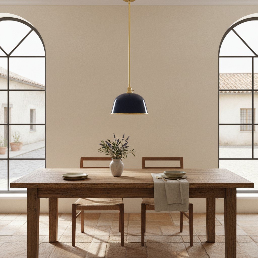 Lirra Metal Dome Pendant Light – Industrial Silhouette Lamp for Kitchens
