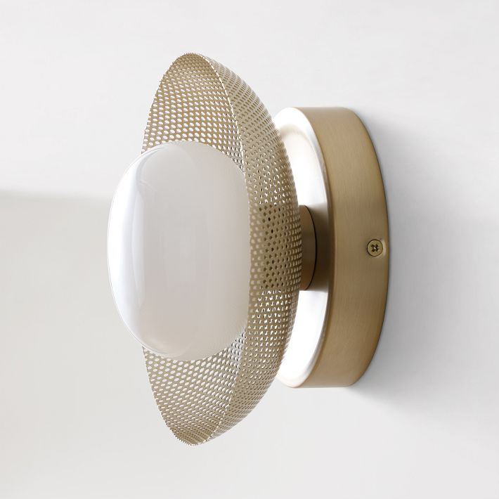 Elorina Sconce Wall Light - Textured Metal or Glass Shade