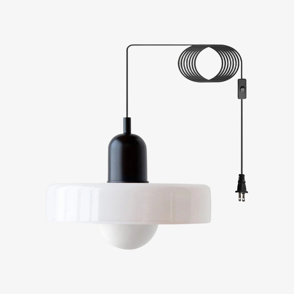 Bunte Bauhaus-Glaspendelleuchte mit Stecker