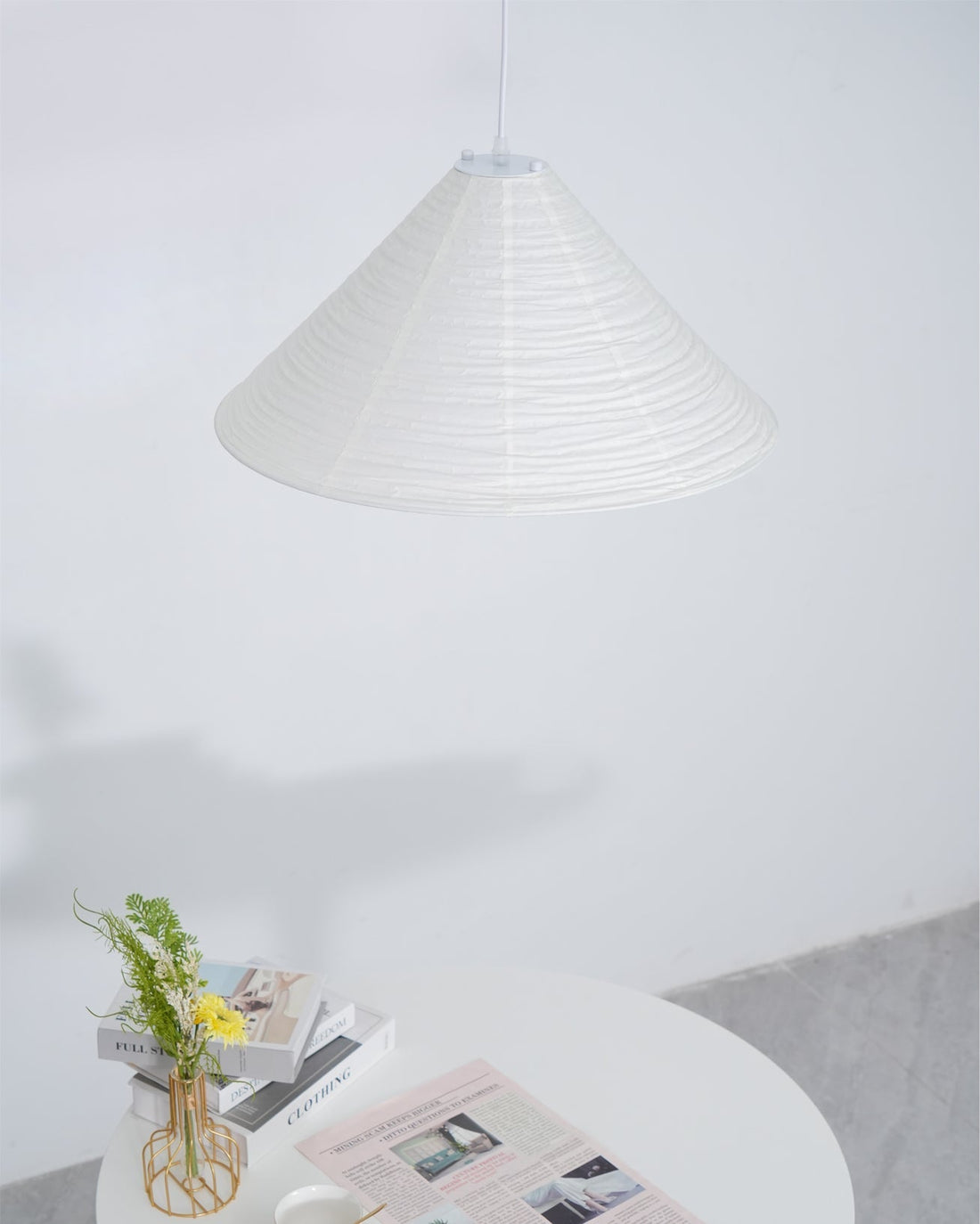 Washi-Papier-Pyramiden-Pendelleuchte – handgefertigte Leuchte für das Wohnzimmer