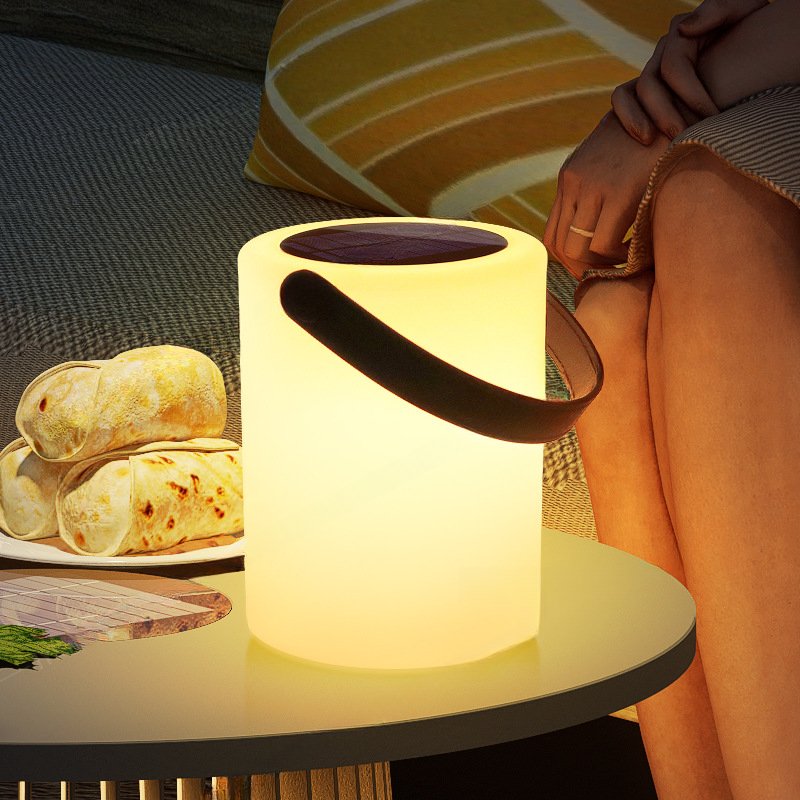 Tragbare Laternen-Tischlampe – Schlankes Weiß – Solarbetrieben wiederaufladbar